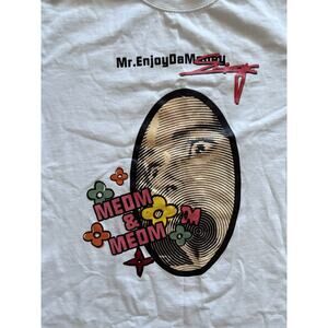 Mr Enjoy Da Money Shirt Mens Large White Art Print Heavy Cotton T-shirt MEDM